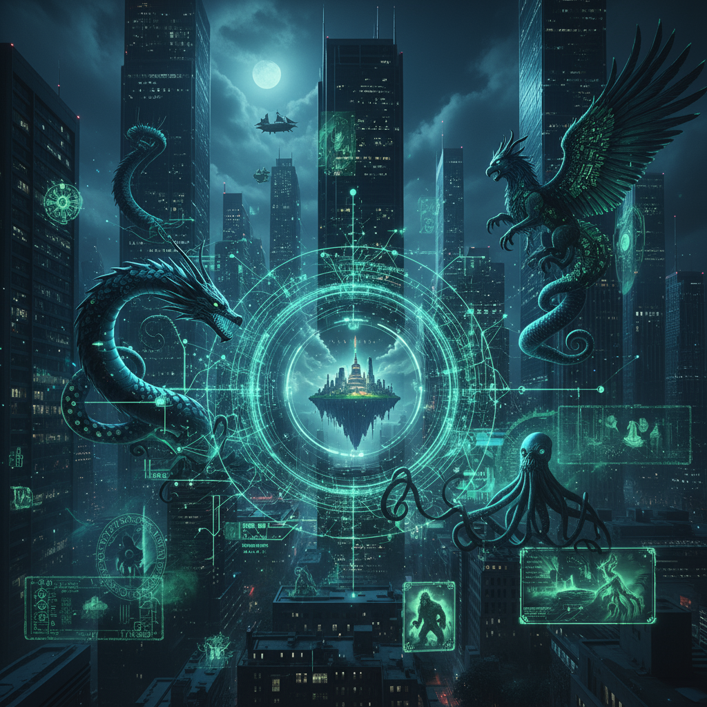 AIが予測する未来と都市伝説の影響の解説図 - 都市伝説とAIの未来予測:謎と可能性を探る