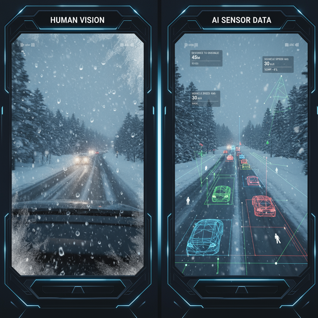 センサー技術の進化と悪天候への対応に関する説明画像